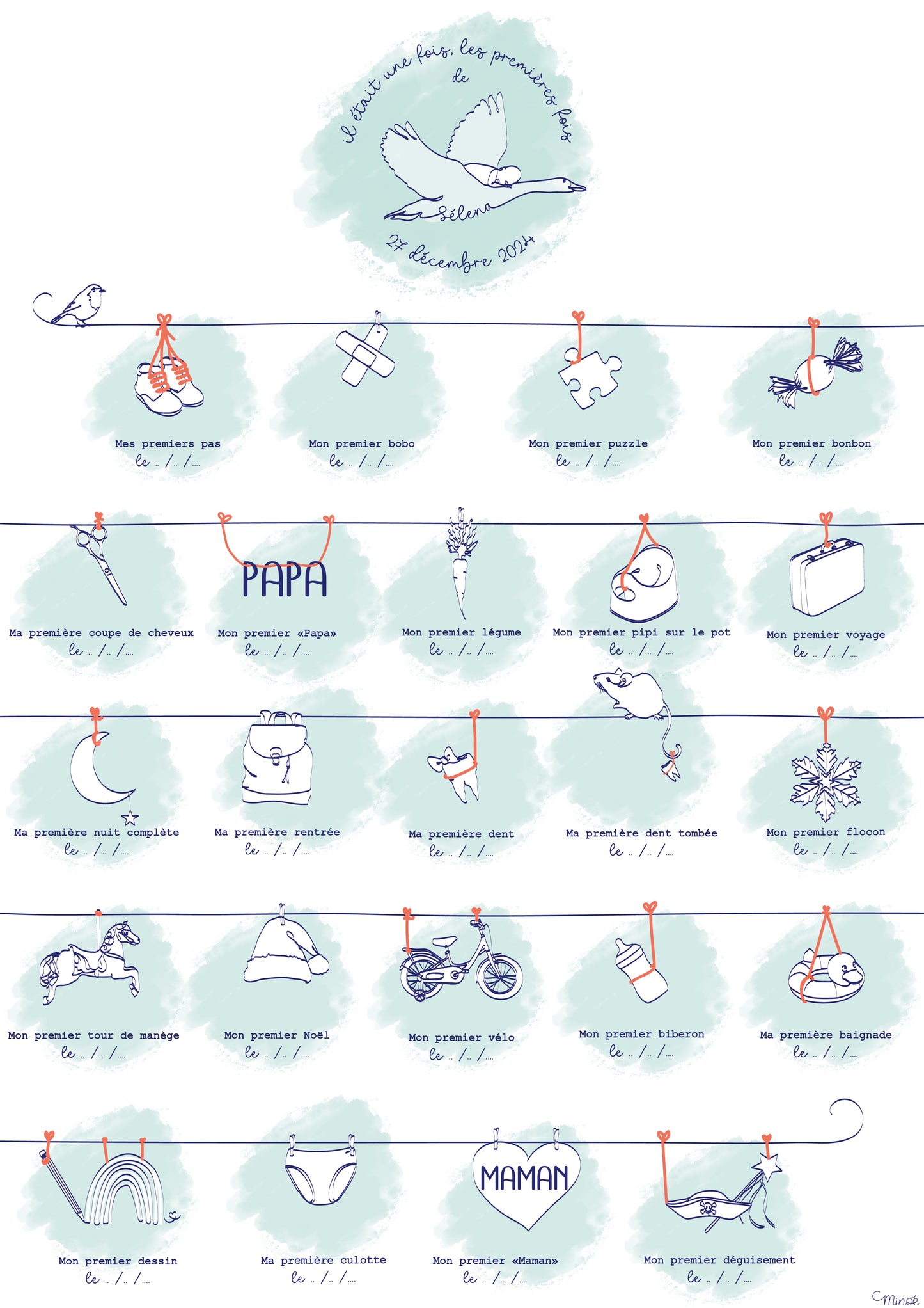 Affiche à composer : les premières fois de bébé