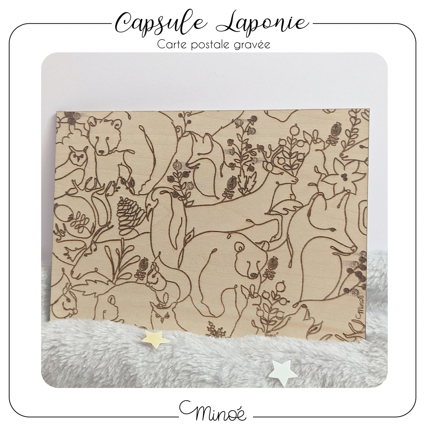 Capsule Laponie : Carte postale gravée