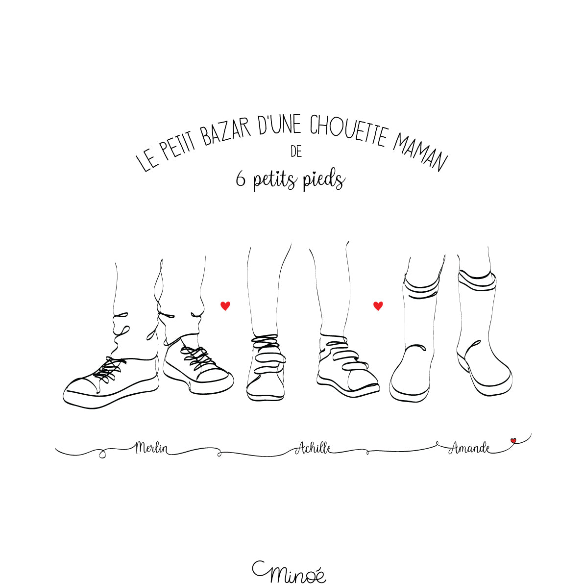 Chouette maman et petits pieds : illustration et bagagerie
