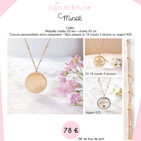 Bijou gravé : Rosa la Brune X Minoé - Capsule fête des mères