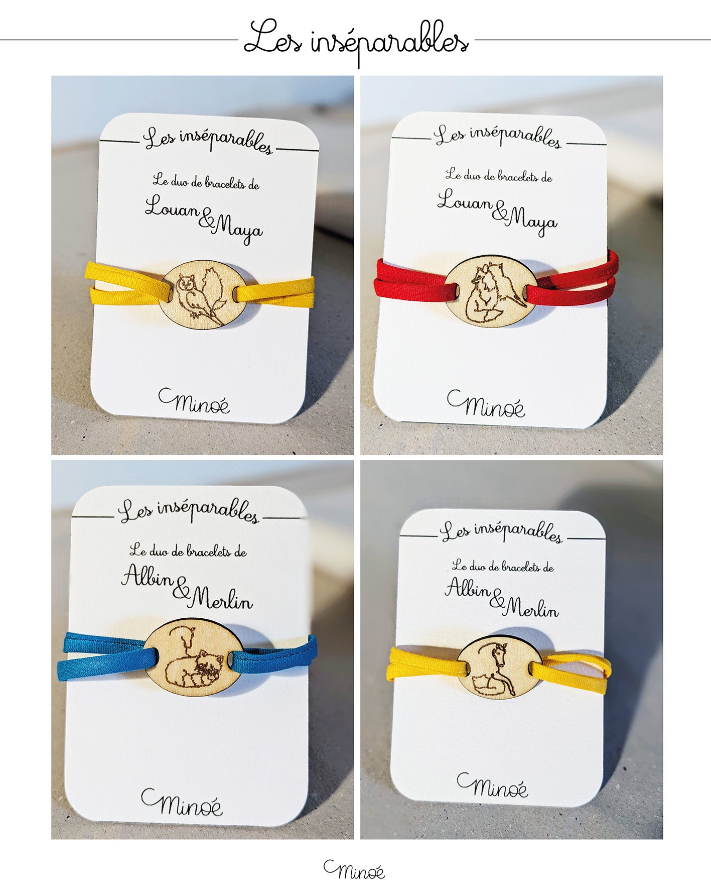 Les inséparables : duo de bracelets d'amitié personnalisés