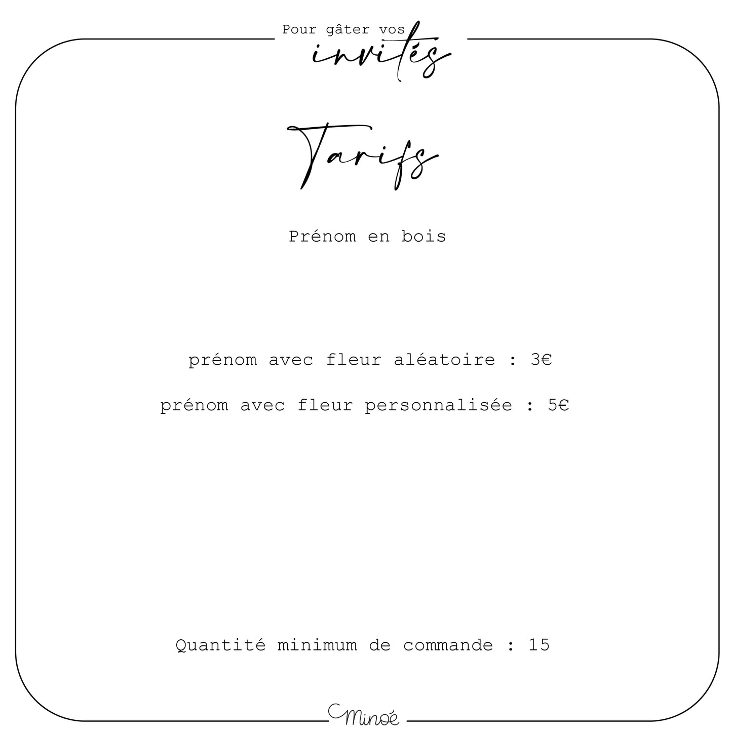 Pour gâter ( et placer ! ) vos invités : des marque-places prénoms fleuris