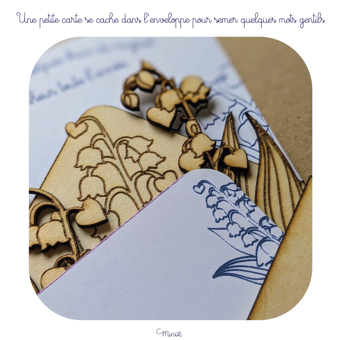 Magnet jolie enveloppe et brins de muguet