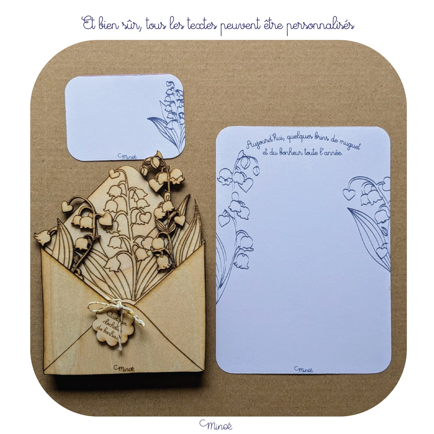 Magnet jolie enveloppe et brins de muguet