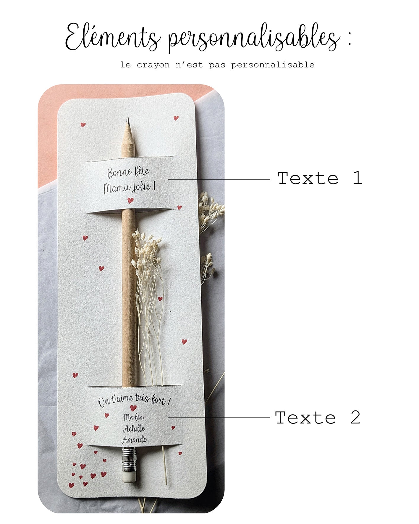 Le crayon spécial mots doux