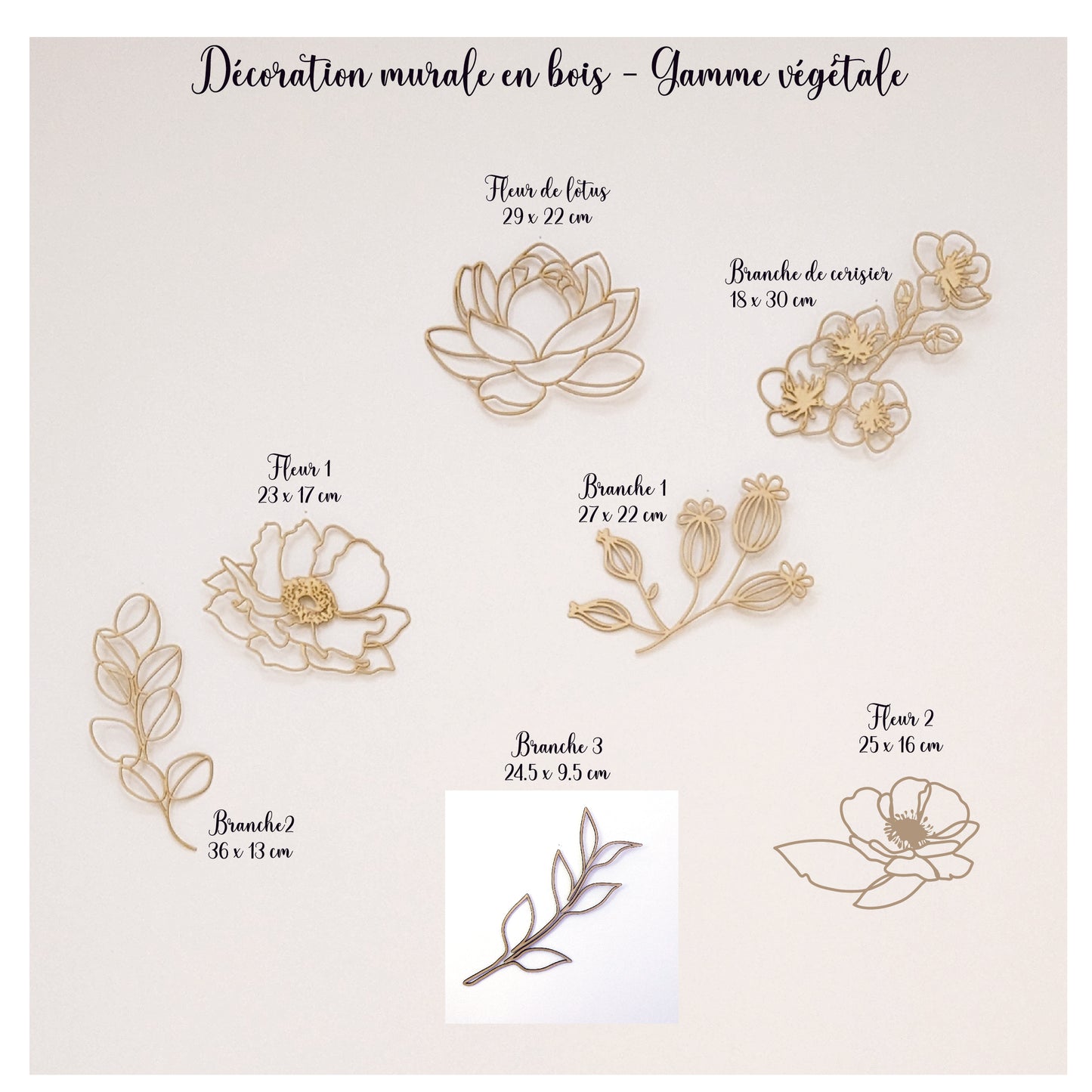Décoration murale en bois : gamme végétale