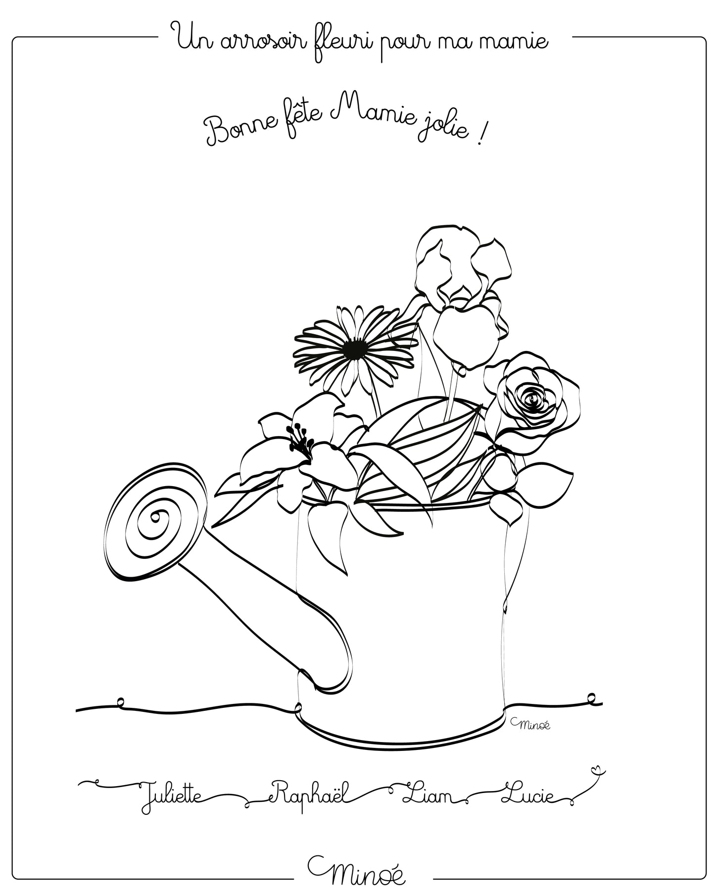 Un arrosoir fleuri pour ma mamie