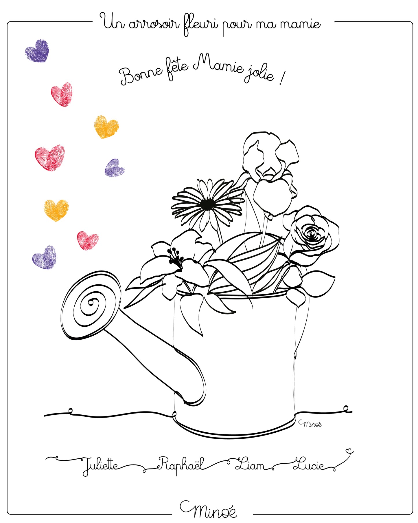Un arrosoir fleuri pour ma mamie