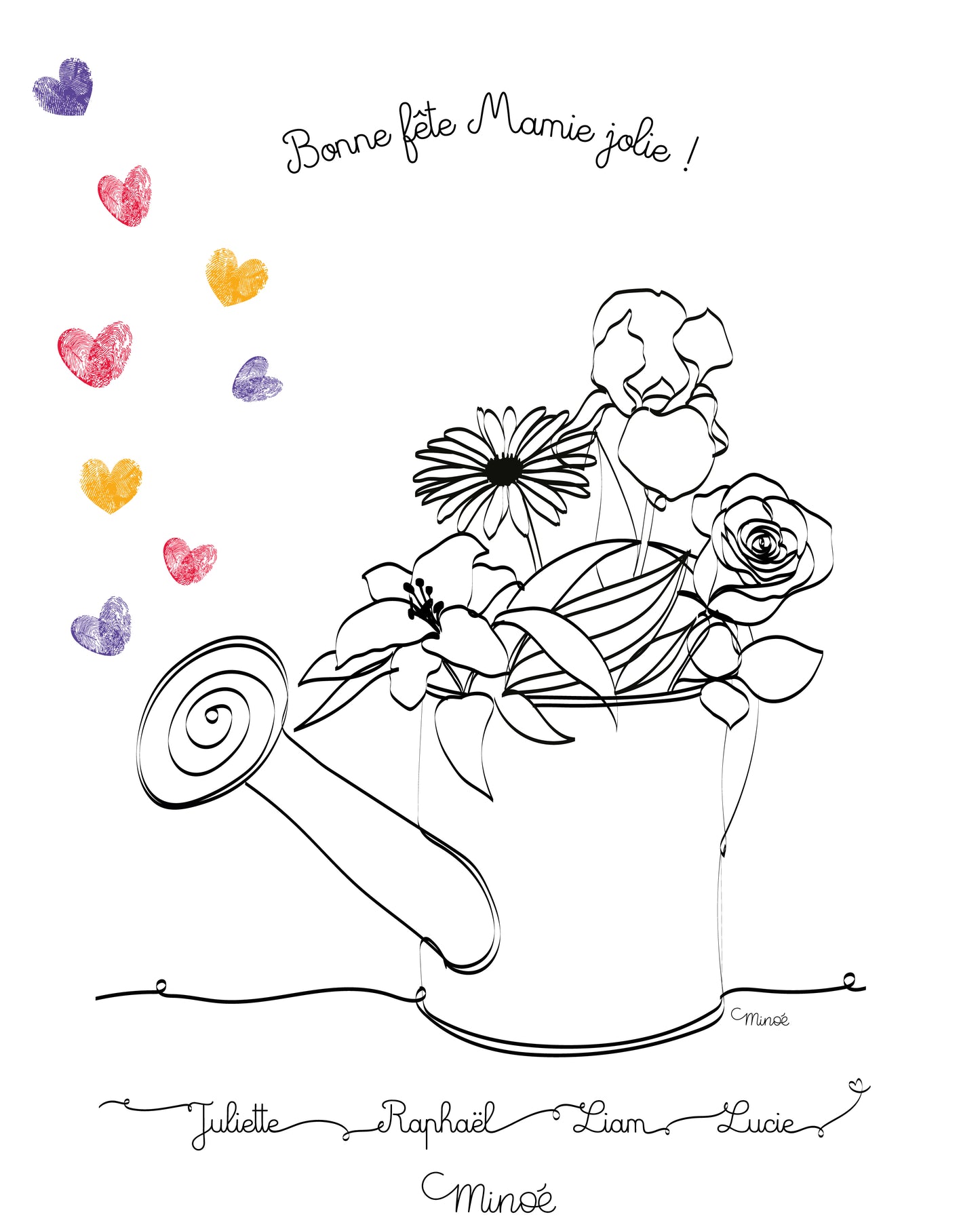 Un arrosoir fleuri pour ma mamie