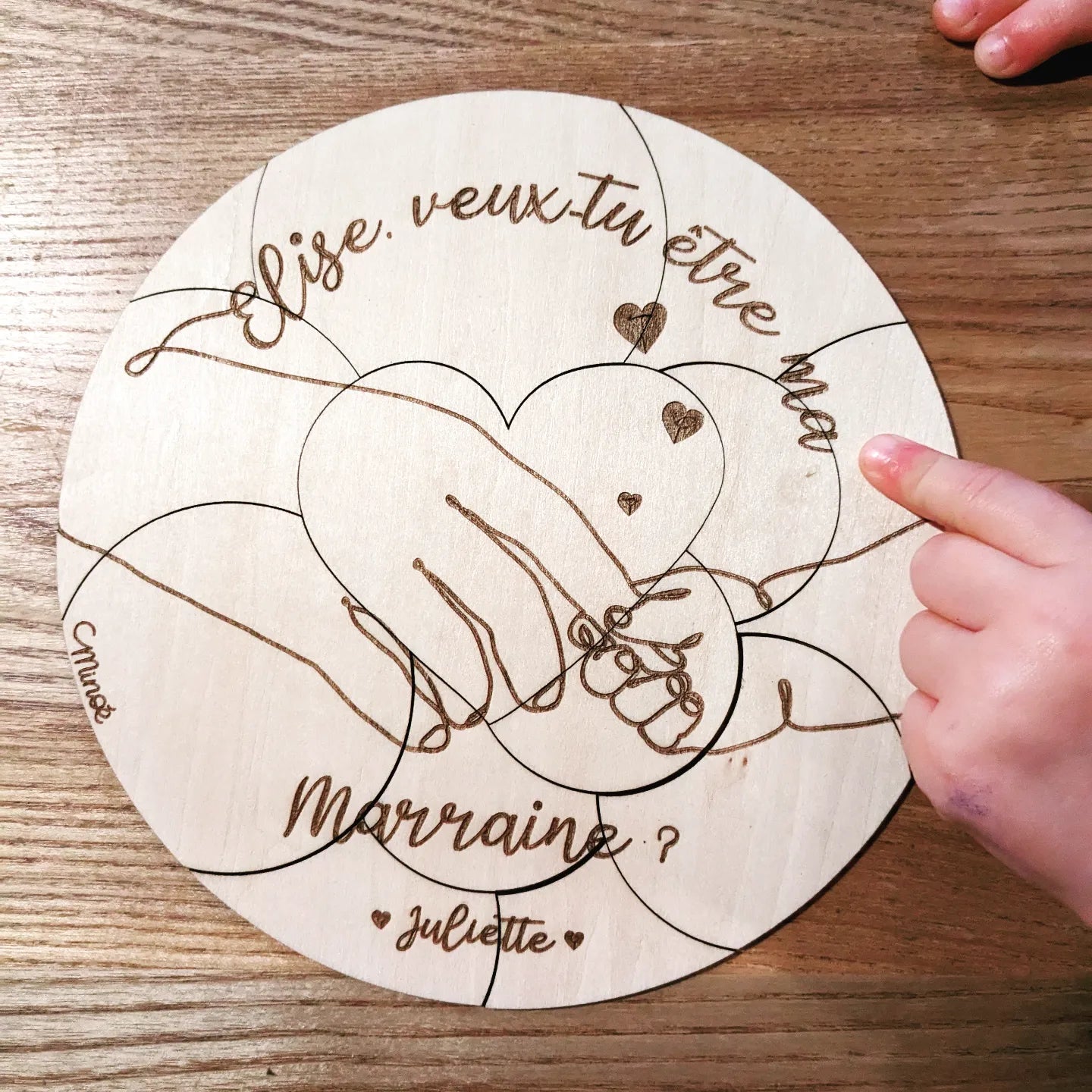 Puzzle personnalisé : veux tu être ma marraine / mon parrain
