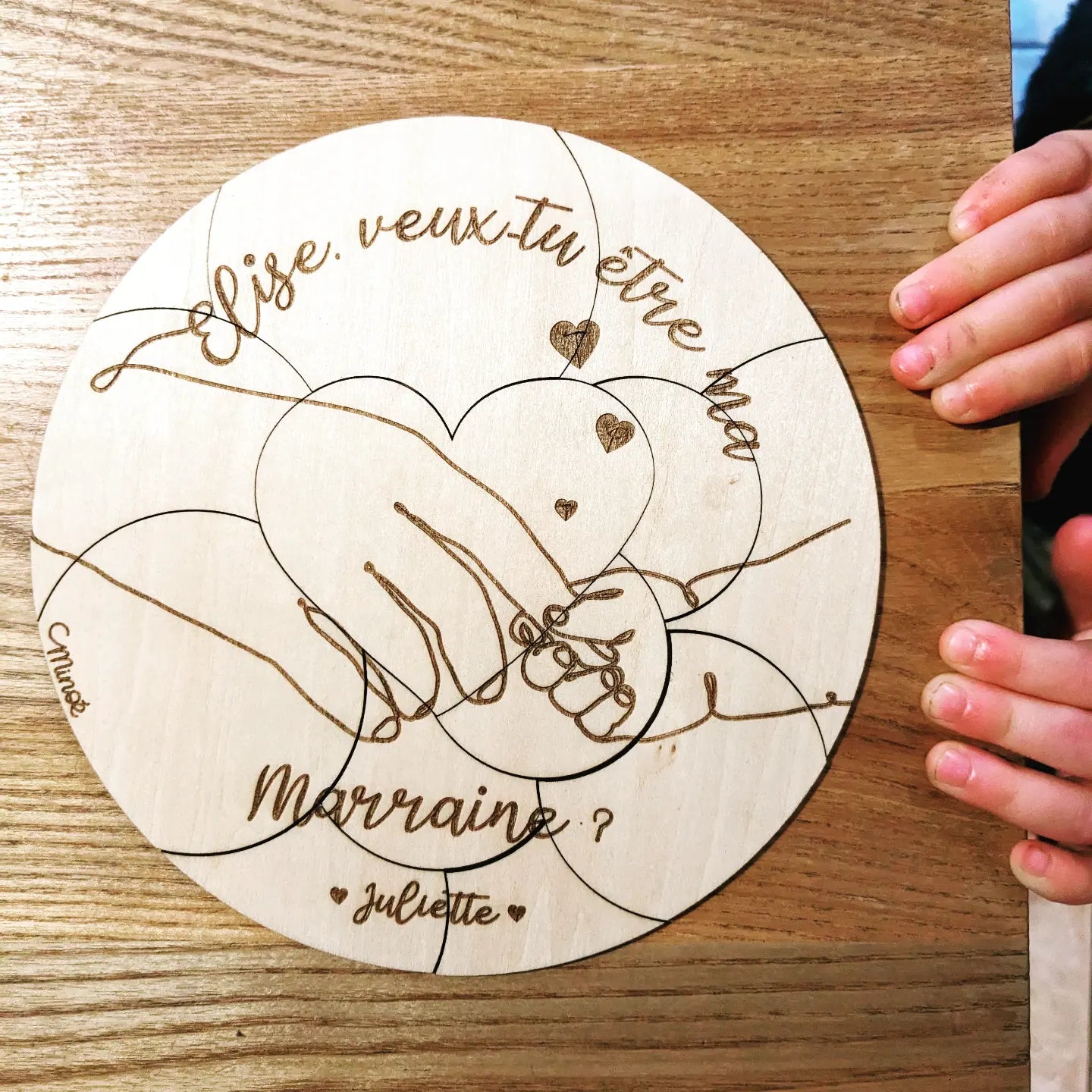 Puzzle personnalisé : veux tu être ma marraine / mon parrain