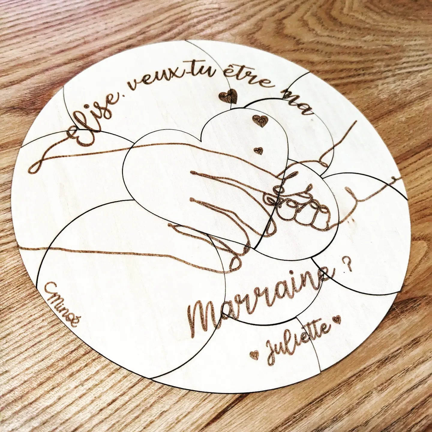 Puzzle personnalisé : veux tu être ma marraine / mon parrain