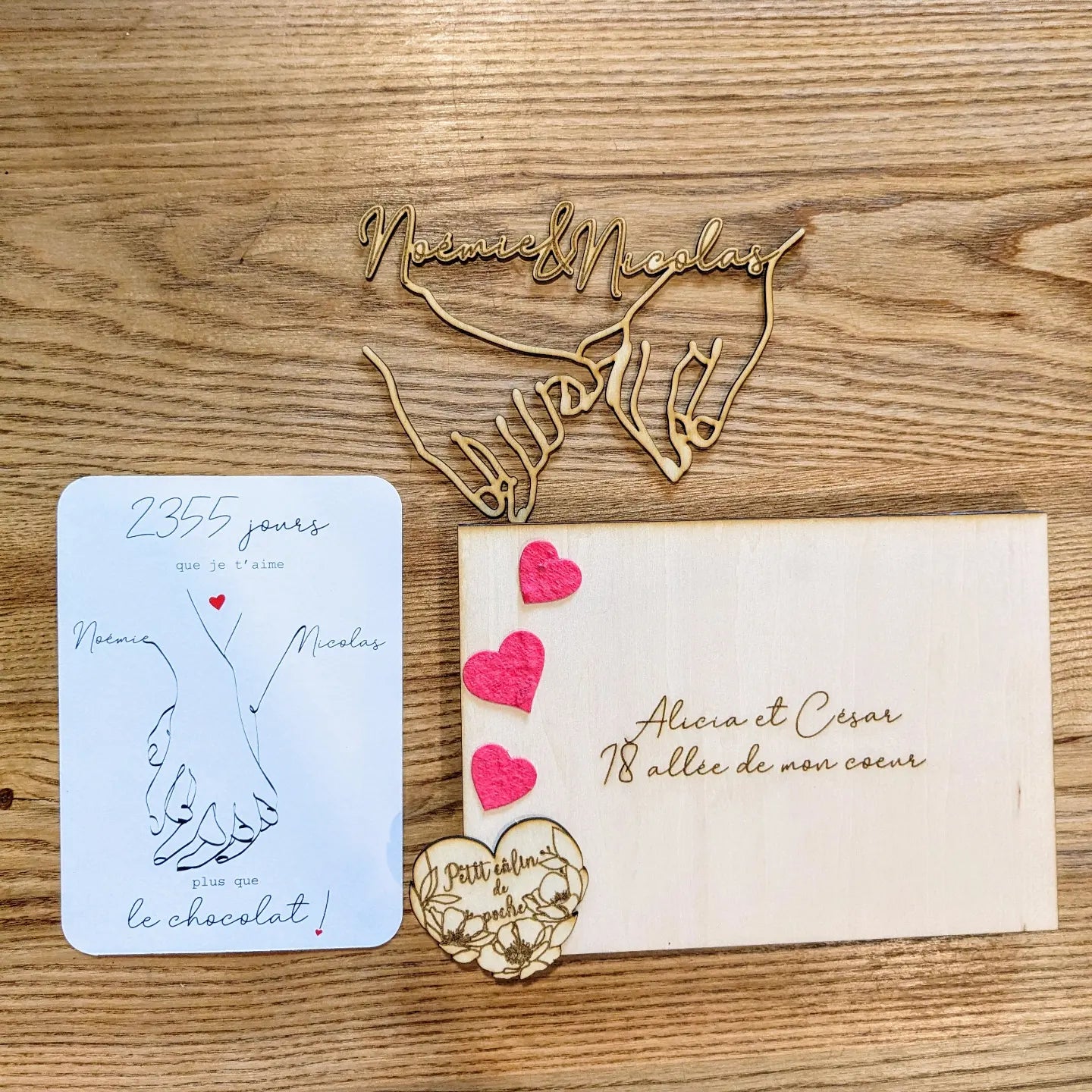 Jolie lettre pour les amoureux ~ avec prénoms gravés