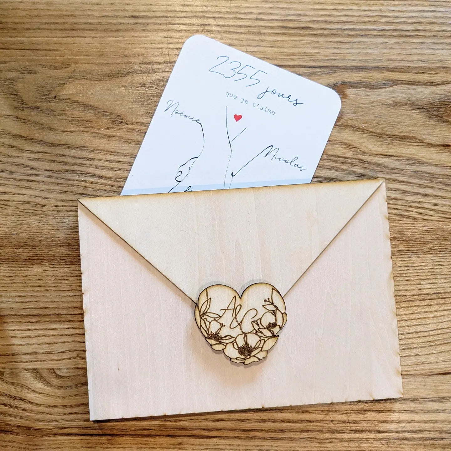 Jolie lettre pour les amoureux ~ sans prénoms gravés