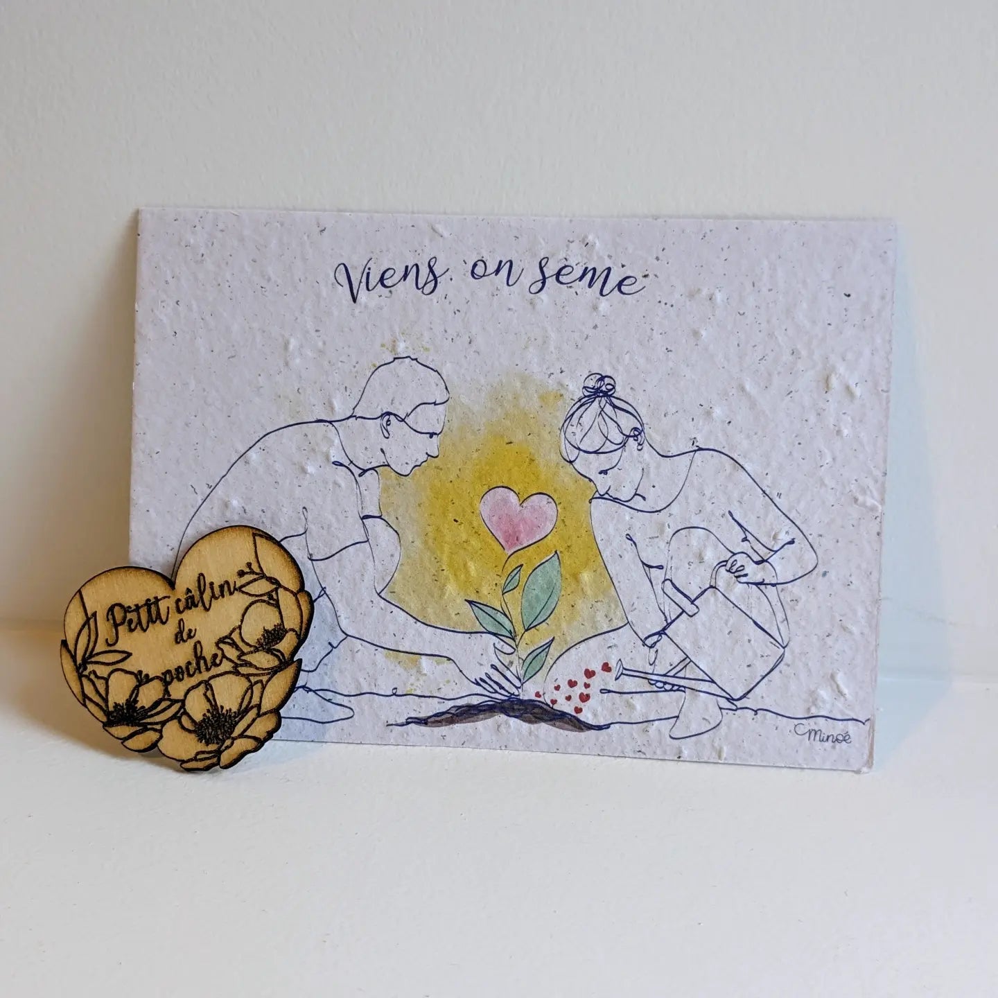 Carte à planter : Viens on sème - modèle couple