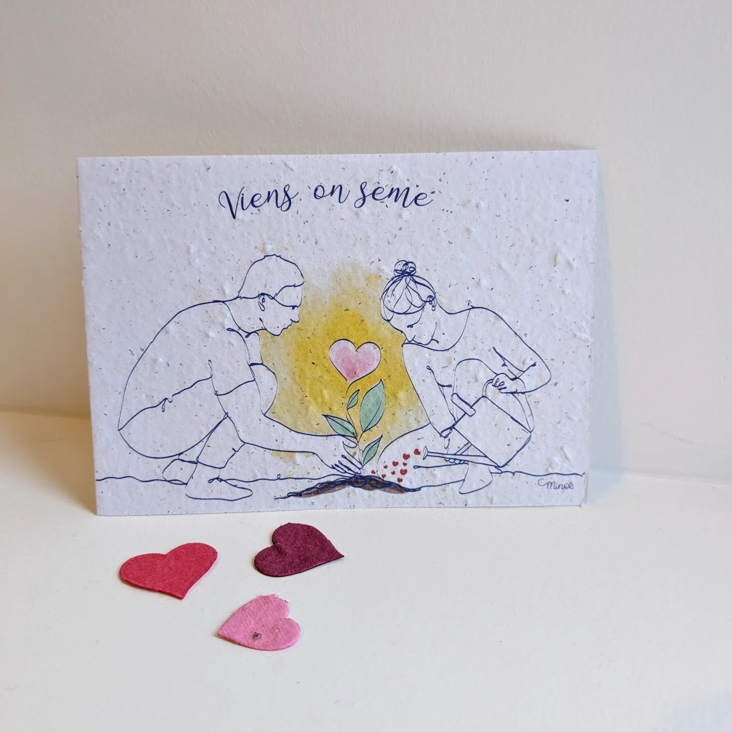 Carte à planter : Viens on sème - modèle couple