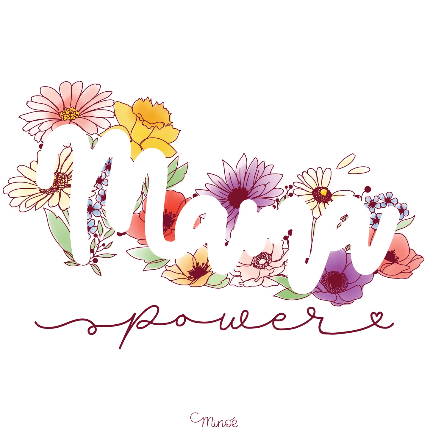 Mama power : un joli mot fleuri sans personnalisation