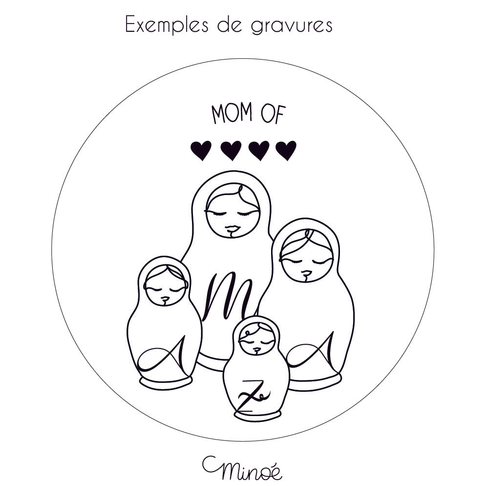Bijou gravé : Rosa la Brune X Minoé - Capsule fête des mères