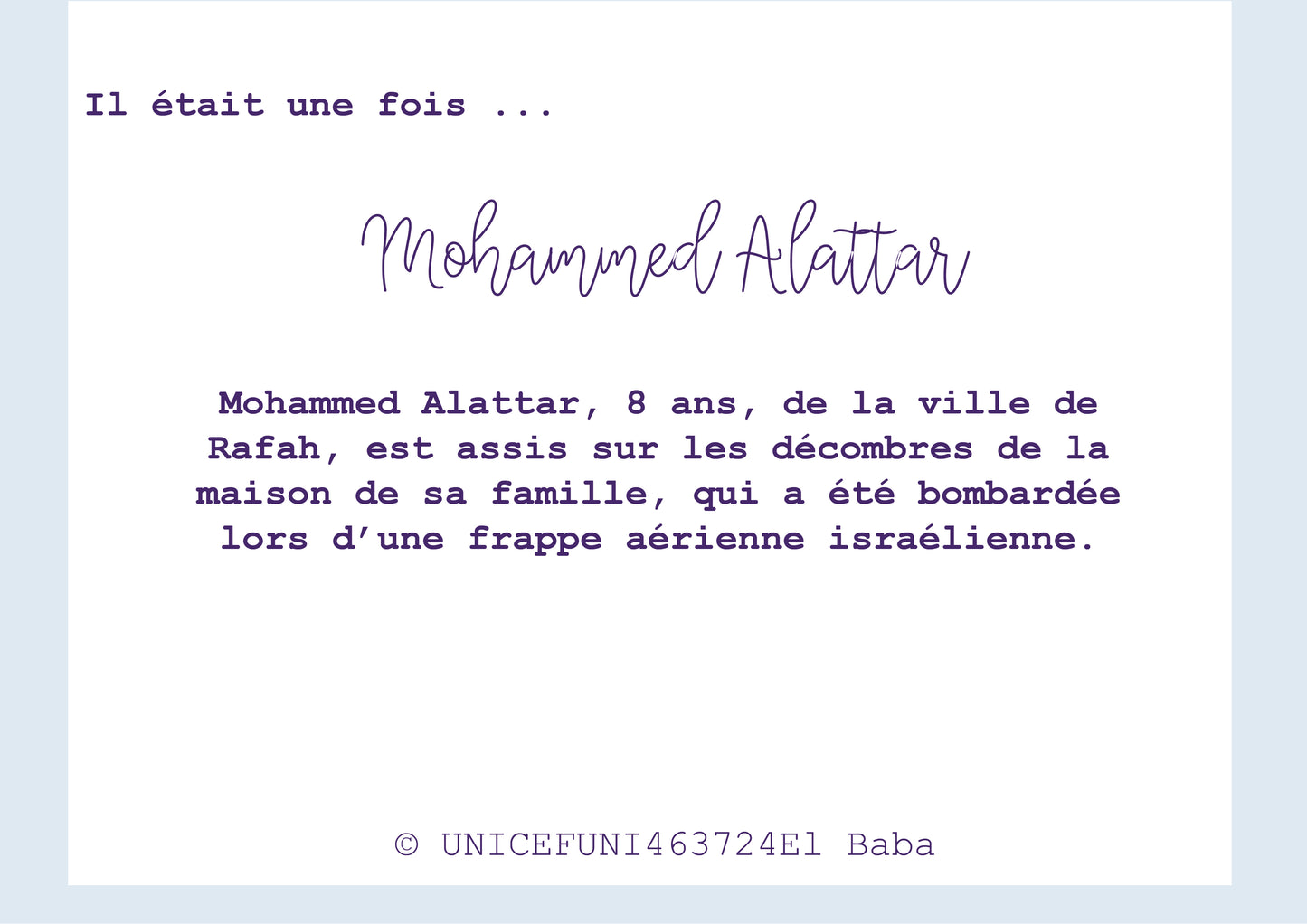 Portrait d'enfant en collaboration avec l'unicef : 2- Il était une fois Mohammed