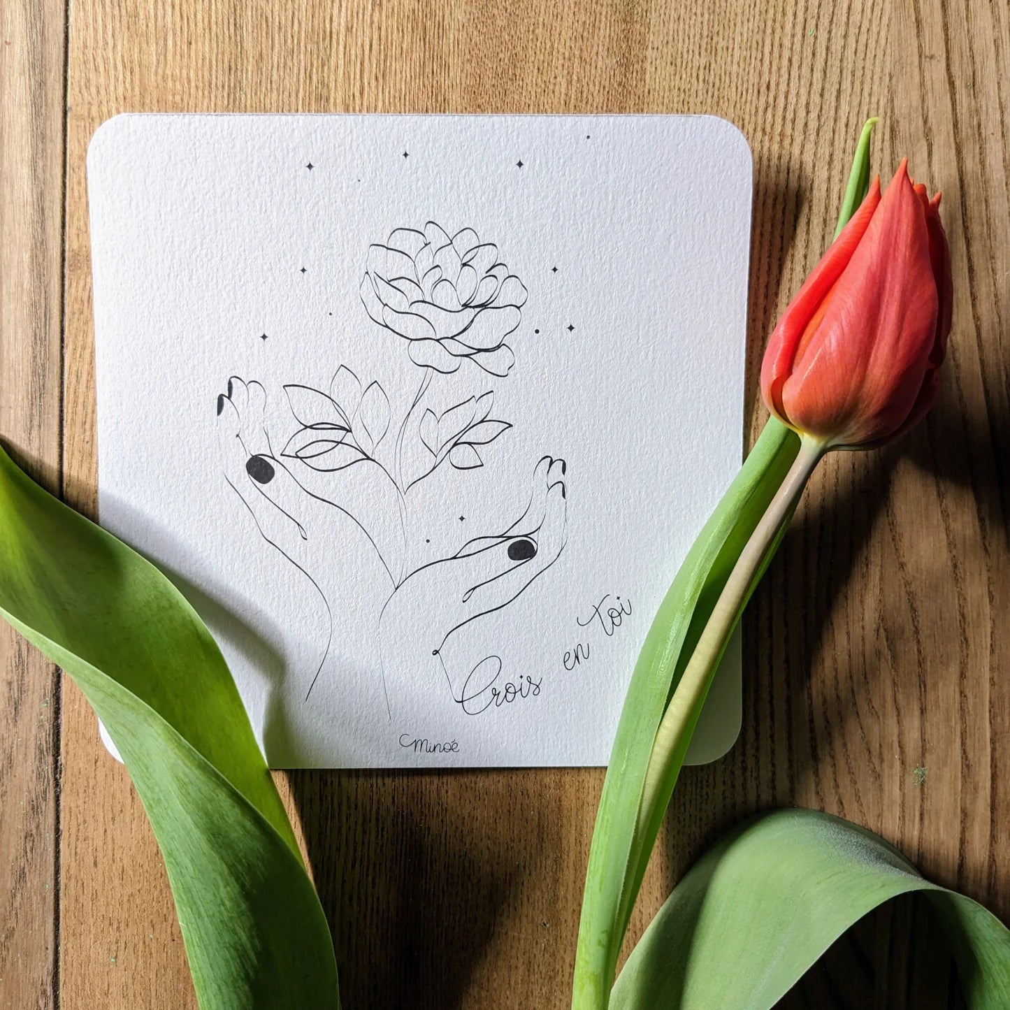 Coffret bien-être Noël : savon de Noël, fleur de douche et trio de cartes pensées positives