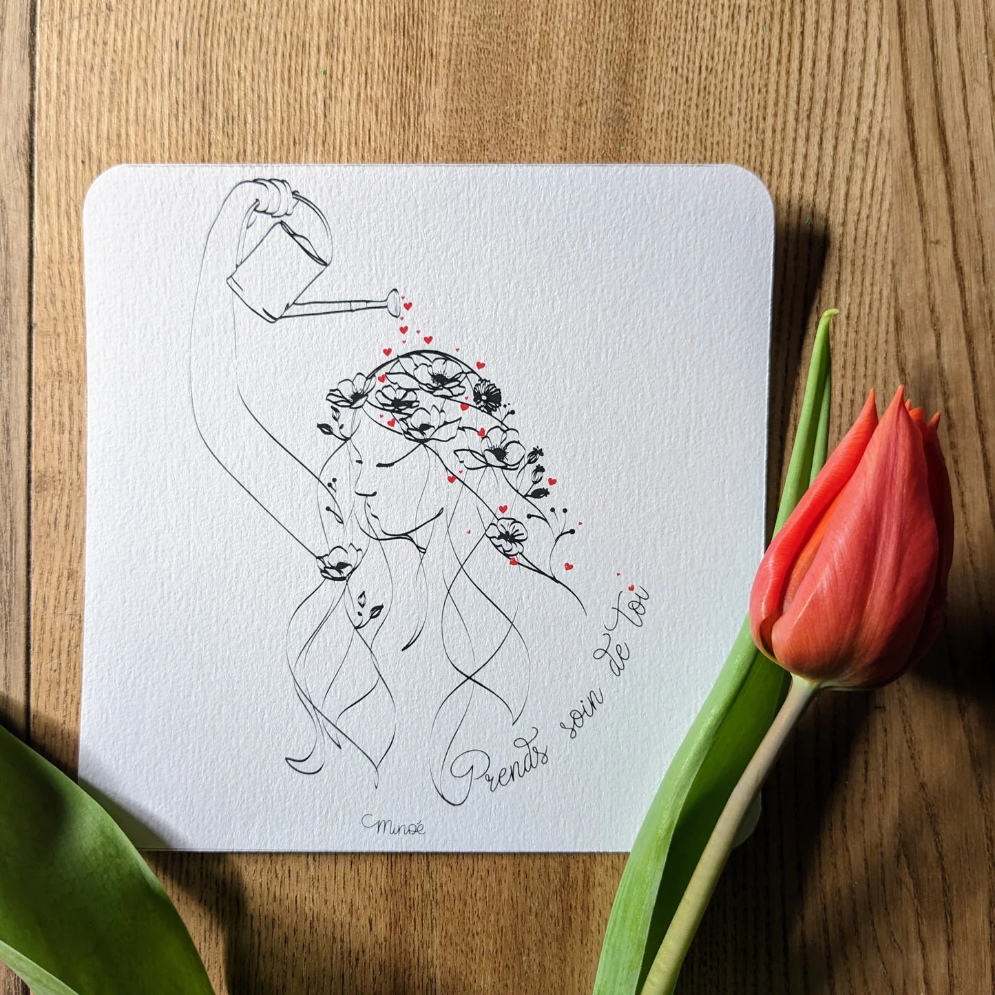 Coffret bien-être Noël : savon de Noël, fleur de douche et trio de cartes pensées positives