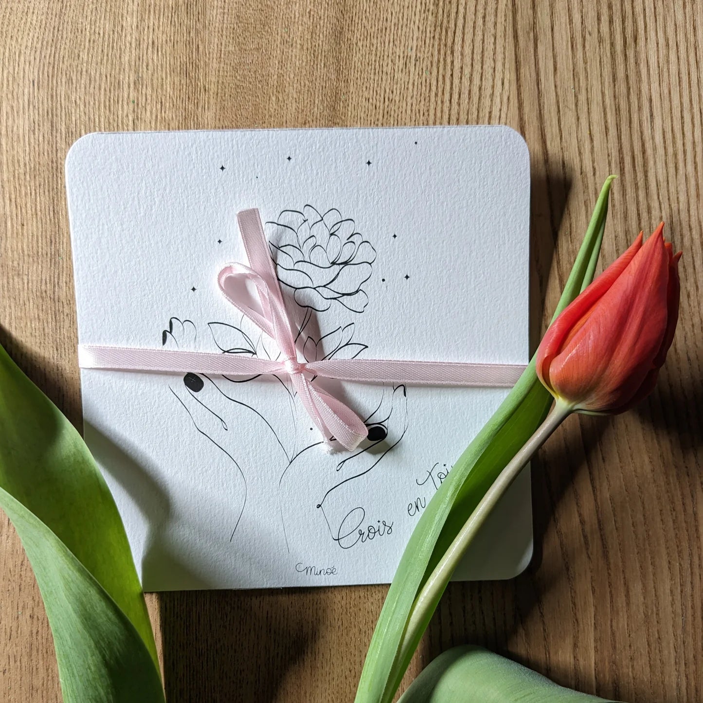 Coffret bien-être Noël : savon de Noël, fleur de douche et trio de cartes pensées positives