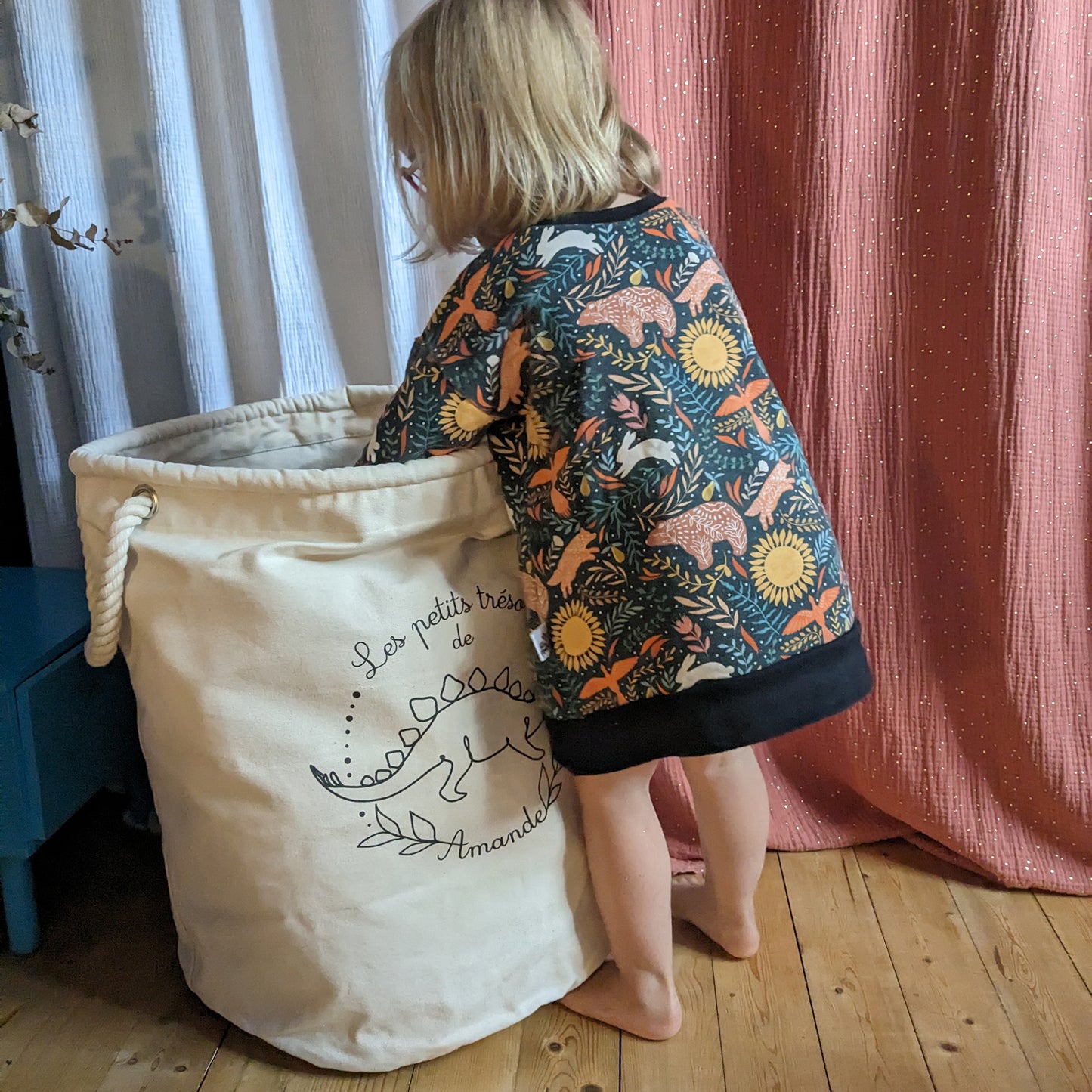 Mes petits trésors à moi : Panière de rangement personnalisée