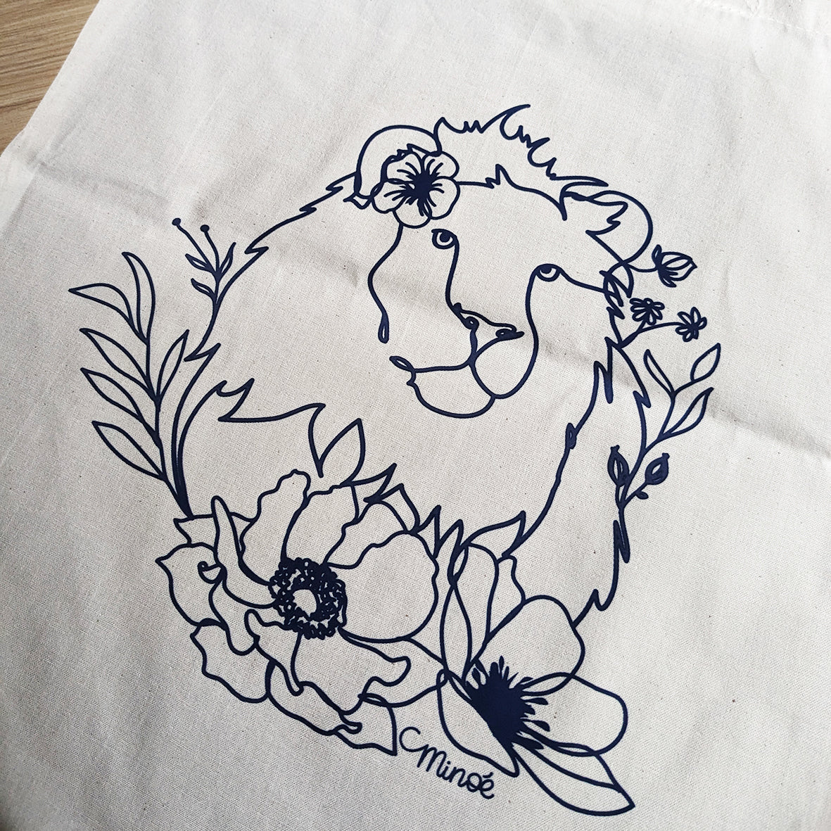 Capsule bestiaire fleuri : tote bag