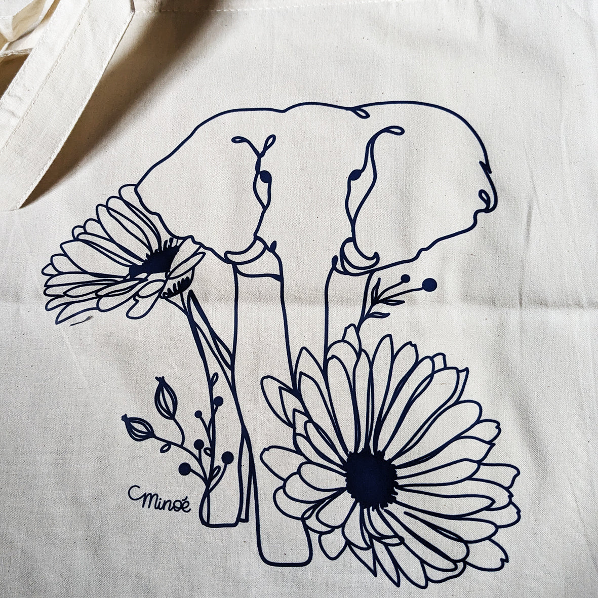 Capsule bestiaire fleuri : tote bag