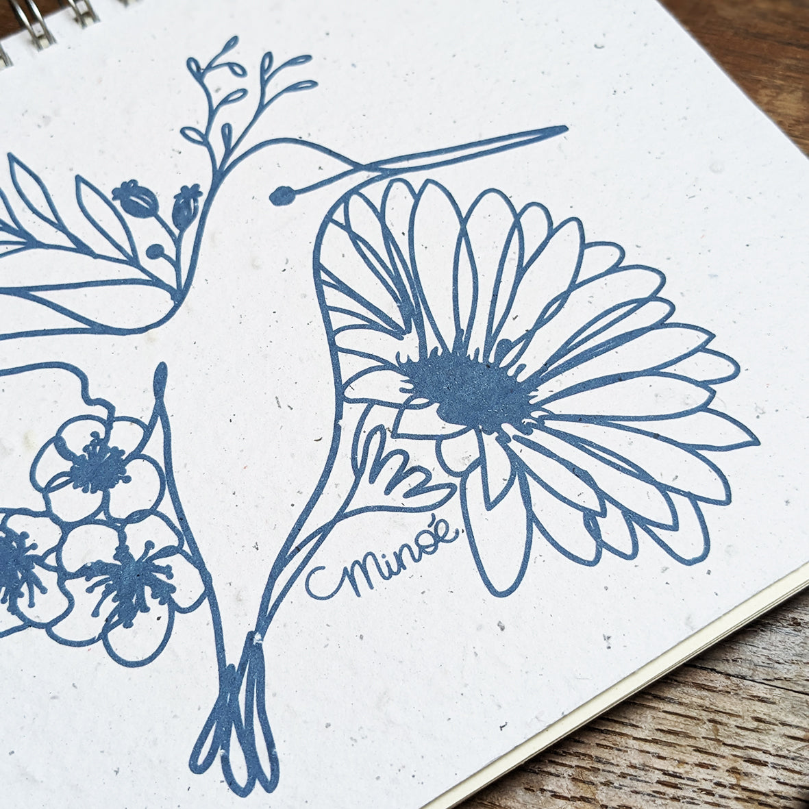 Capsule bestiaire fleuri : Bloc notes en papier ensemencé