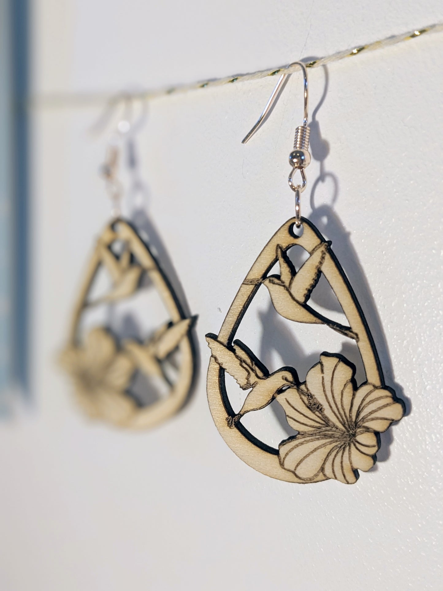 Boucles d'oreilles colibris fleuris