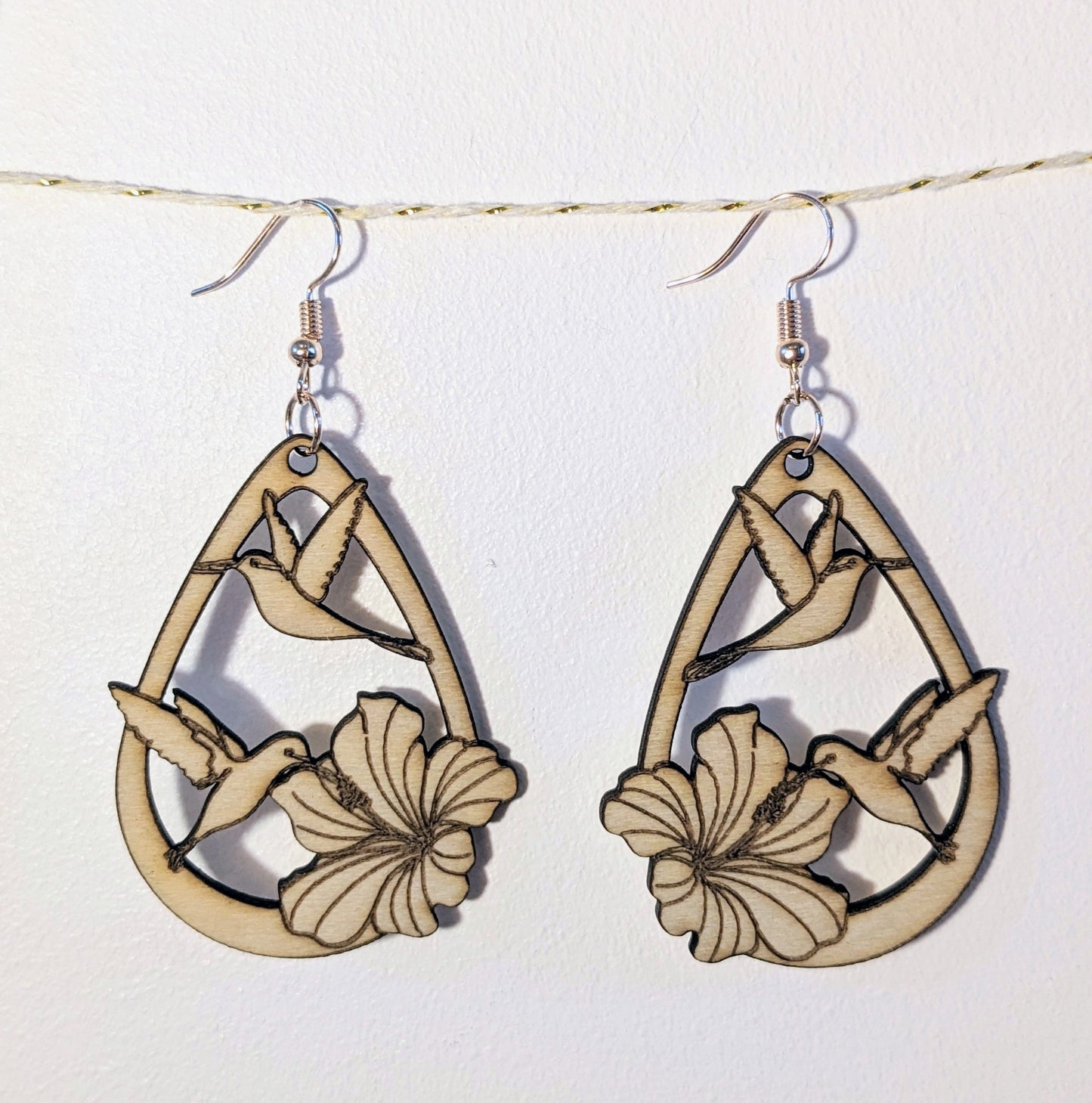 Boucles d'oreilles colibris fleuris