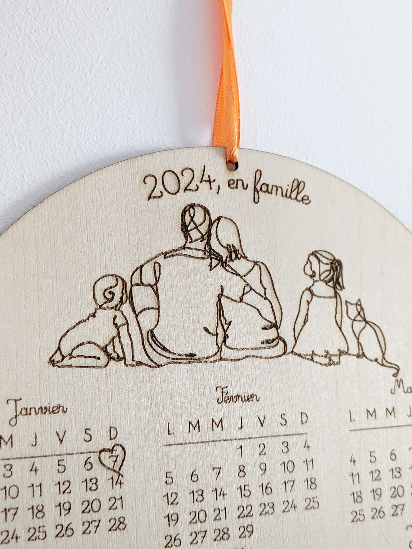 Calendrier personnalisé en bois