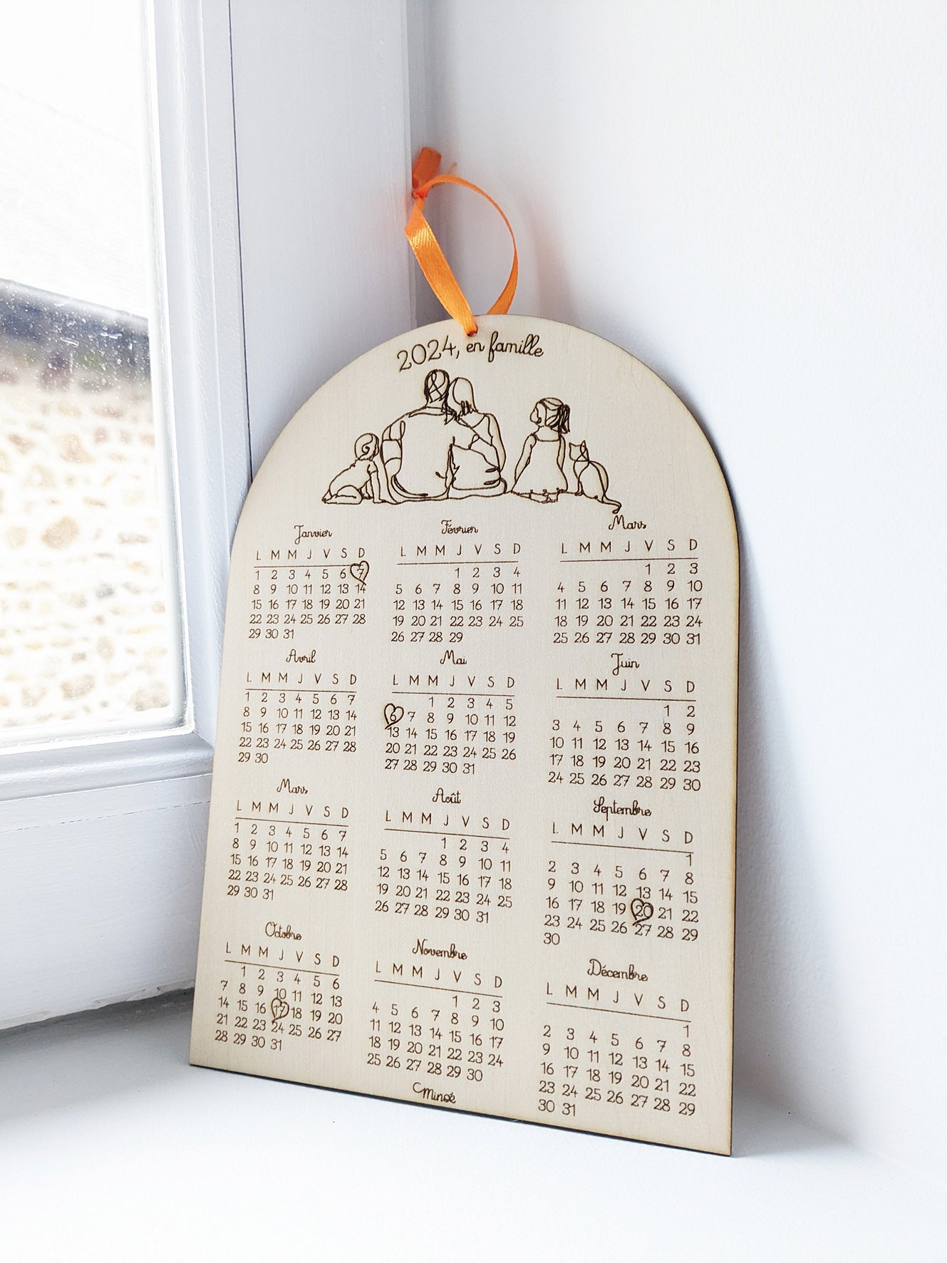 Calendrier personnalisé en bois