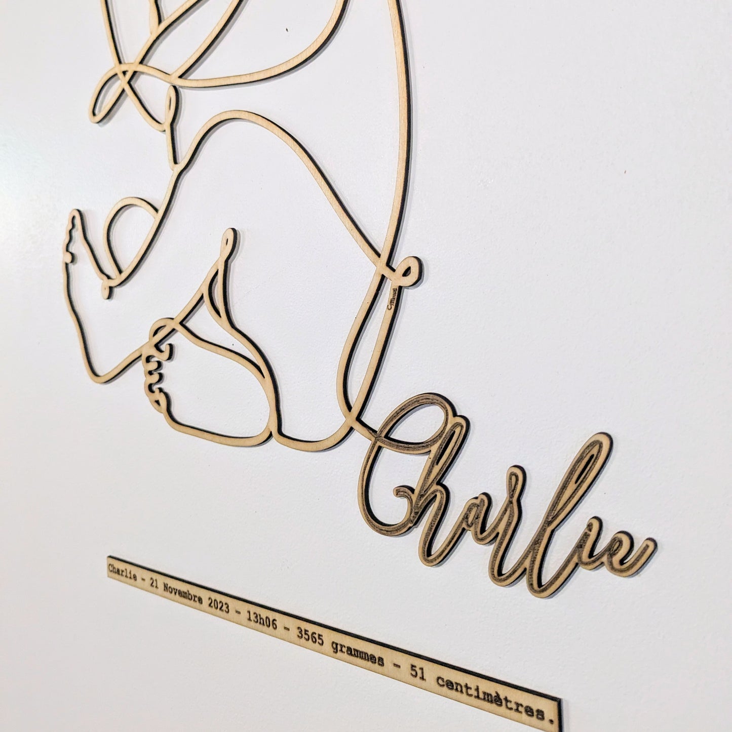 Illustration de naissance - ligne de bois