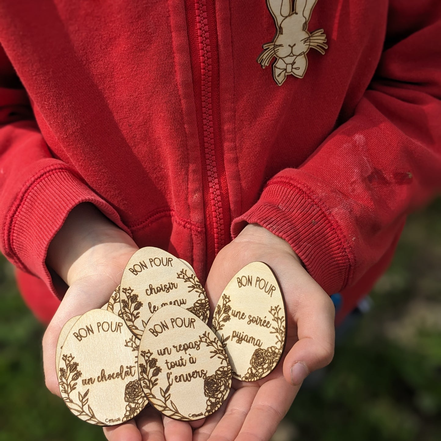 Oeufs en bois : 10 Bons pour une chasse au trésor personnalisée