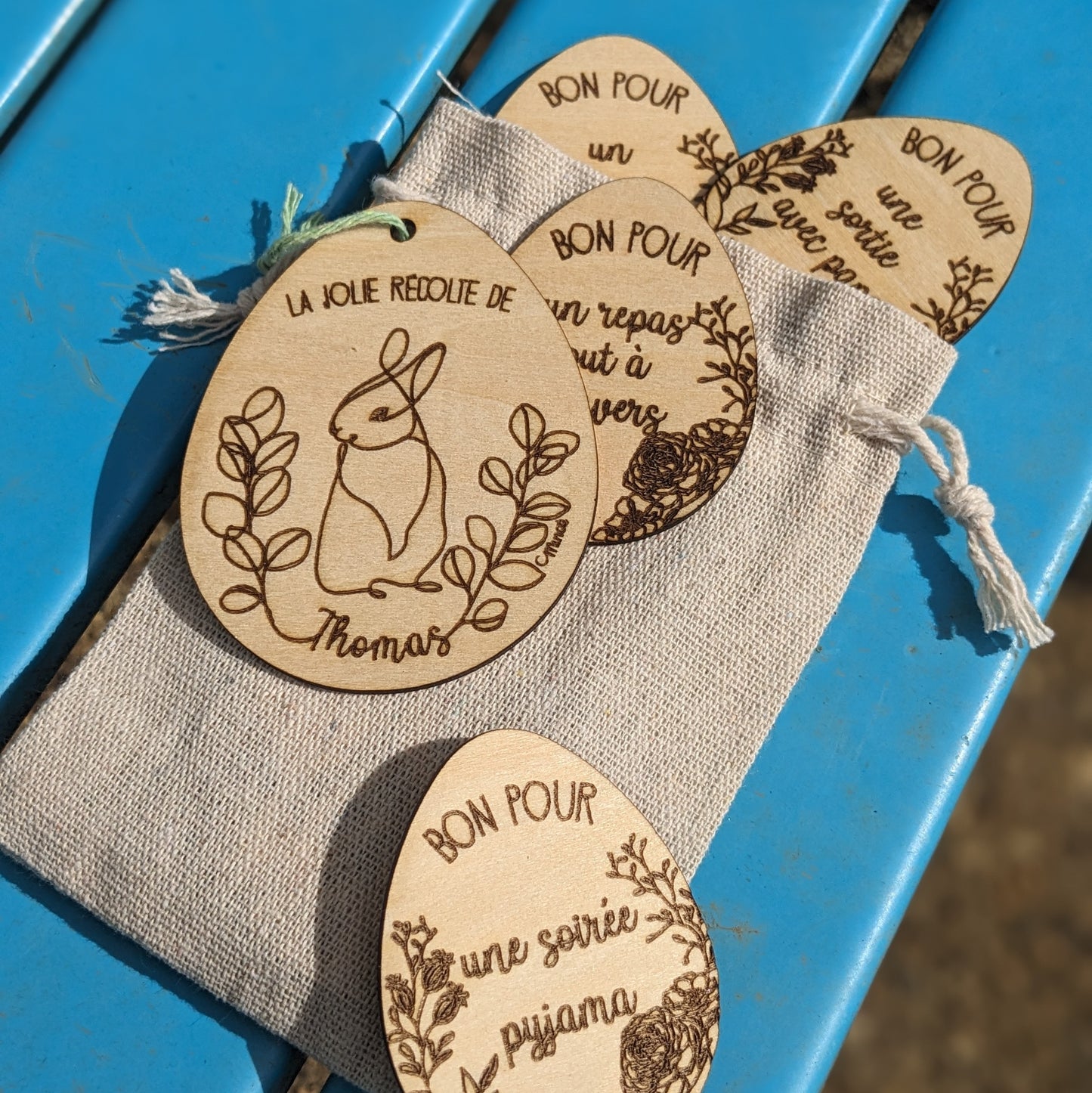 Oeufs en bois : 10 Bons pour une chasse au trésor personnalisée
