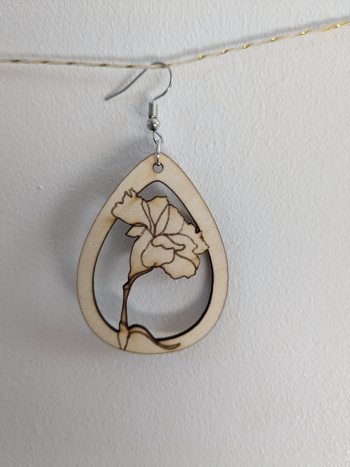 Boucle d'oreille fleurie ( à l'unité )