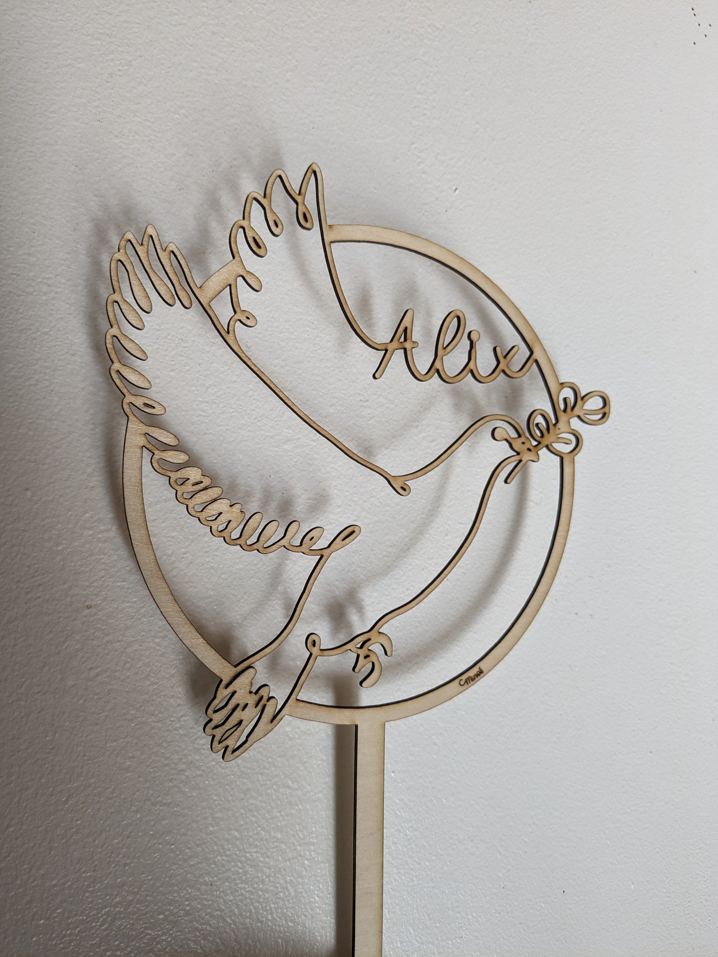Cake topper baptême - prénom personnalisé