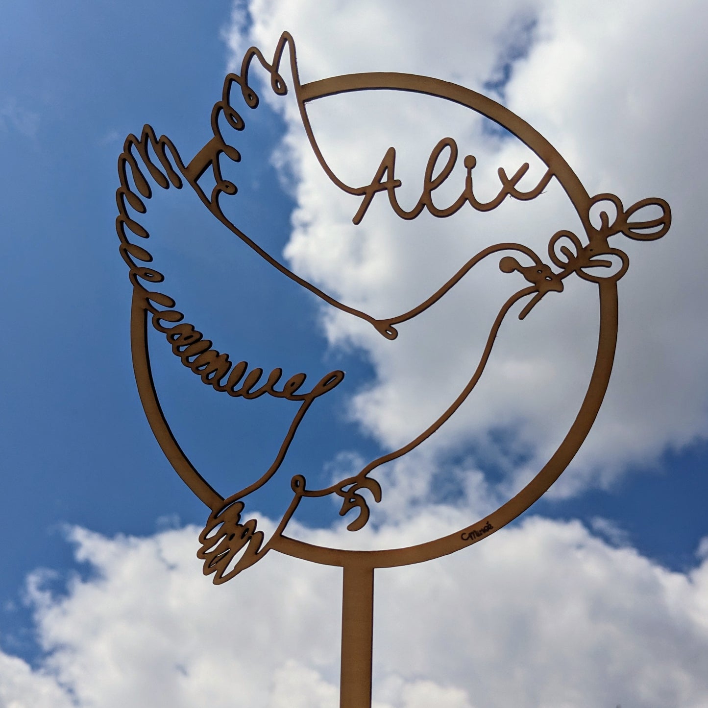 Cake topper baptême - prénom personnalisé