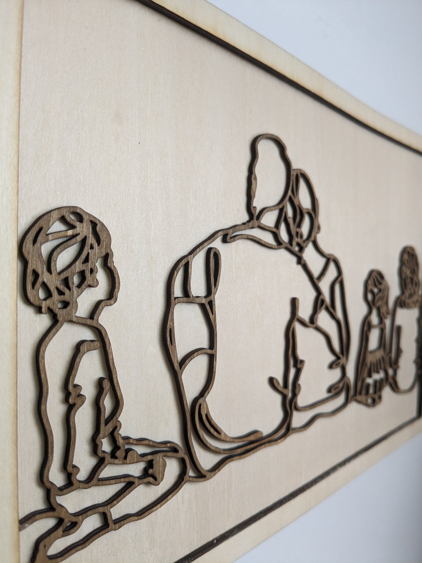 Ma famille en lignes de bois