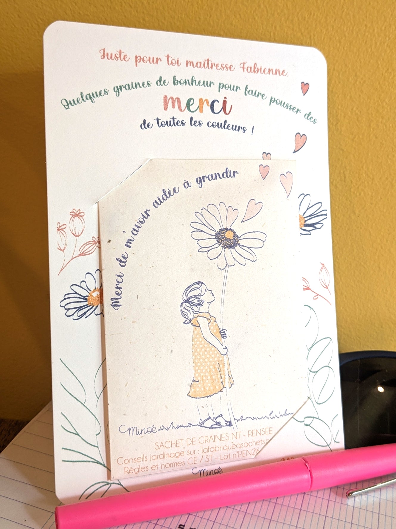 Carte personnalisée - Merci prêt à semer