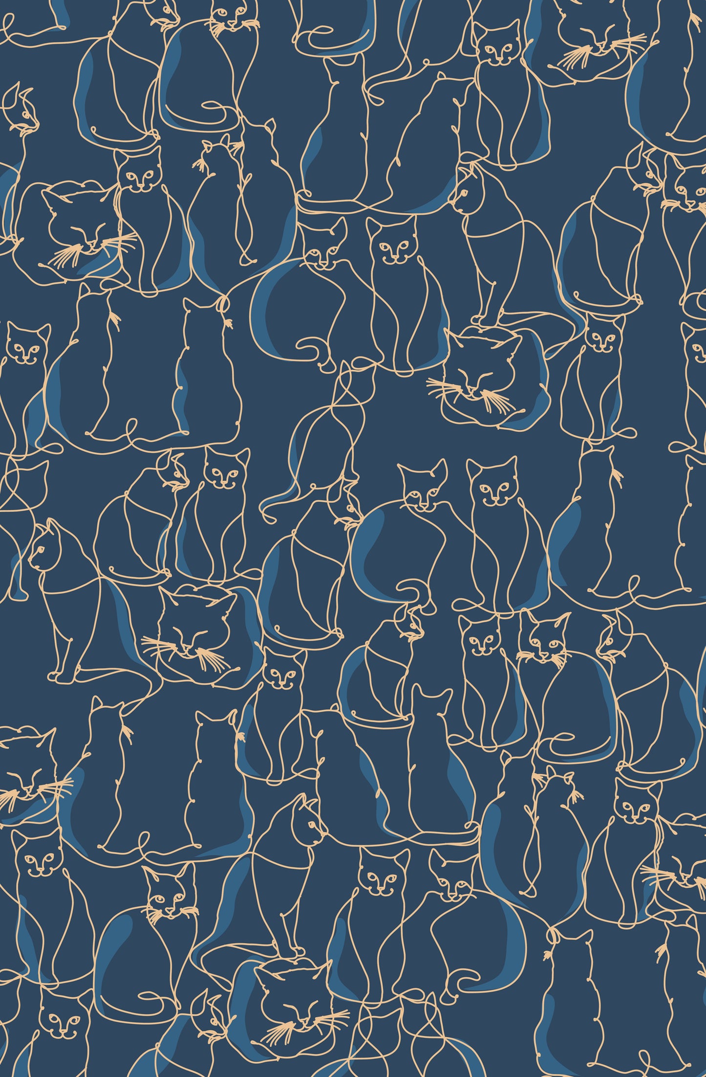 Tissu velours au mètre : motif chats, couleur personnalisée