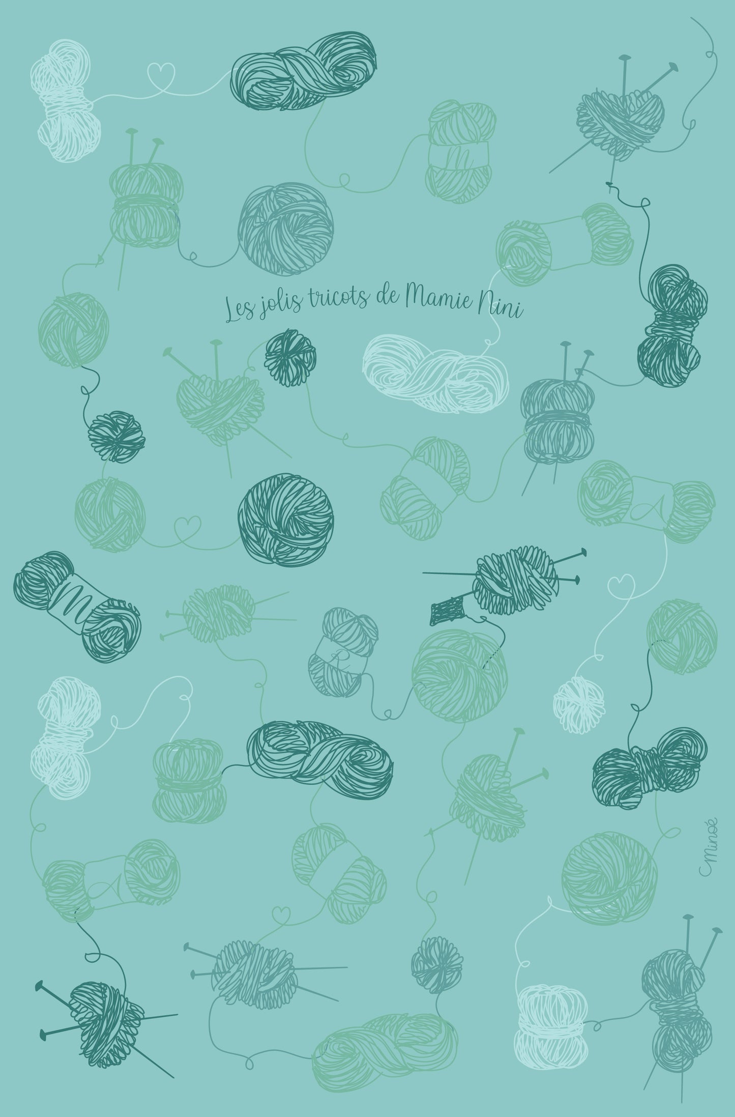Plaid vraiment très doux ~ motif pelotes de laine
