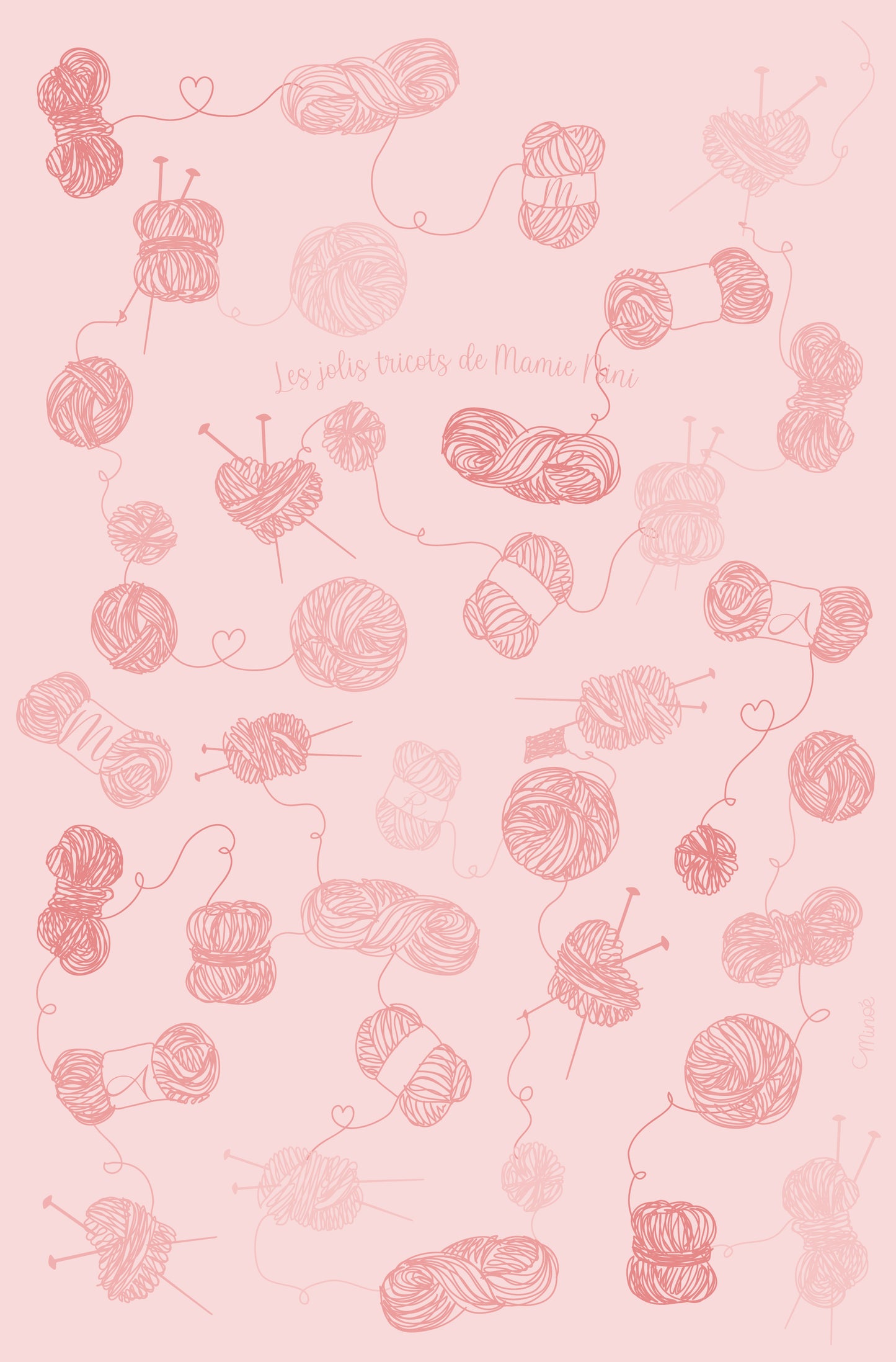 Plaid vraiment très doux ~ motif pelotes de laine
