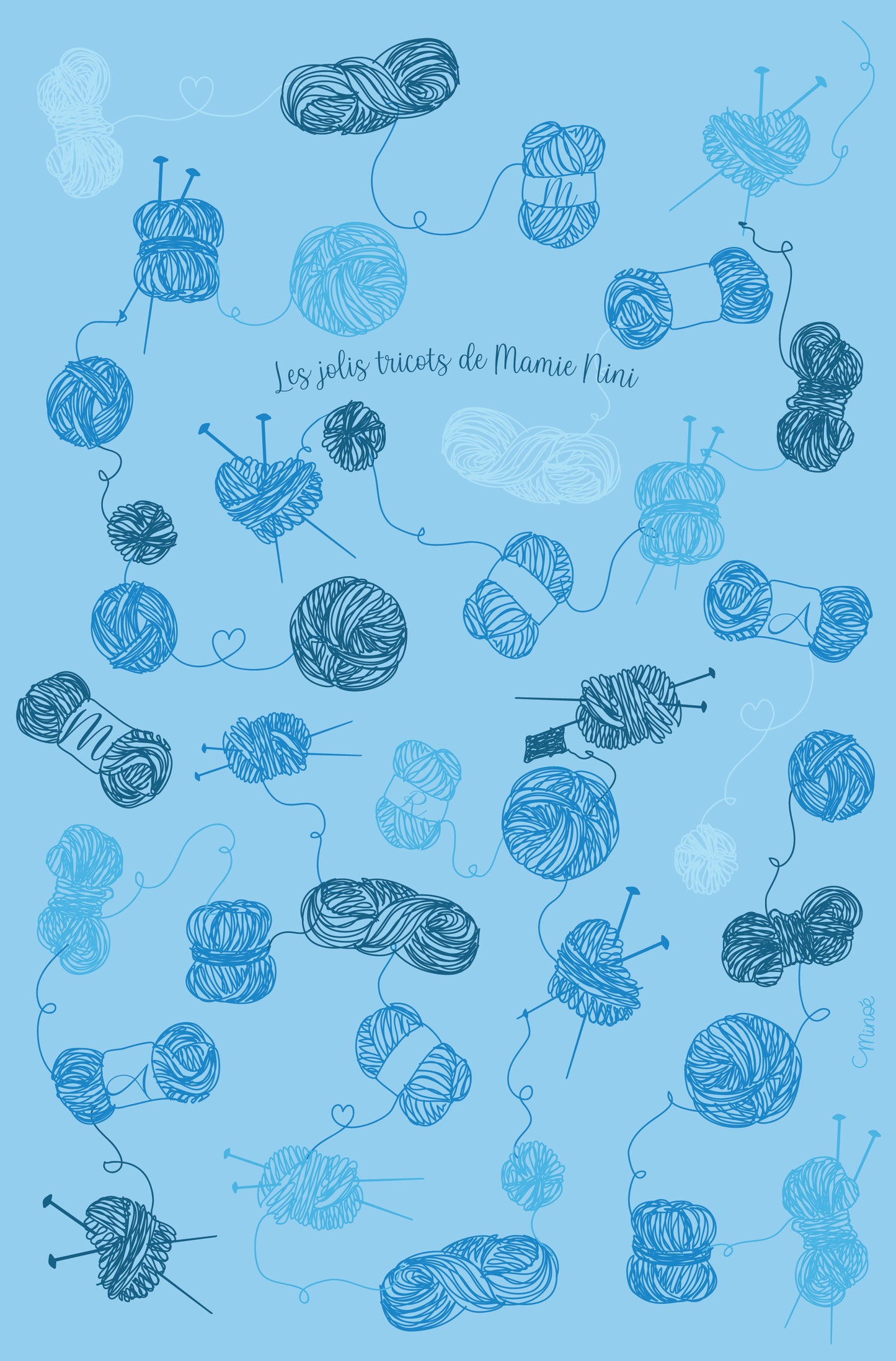Plaid vraiment très doux ~ motif pelotes de laine