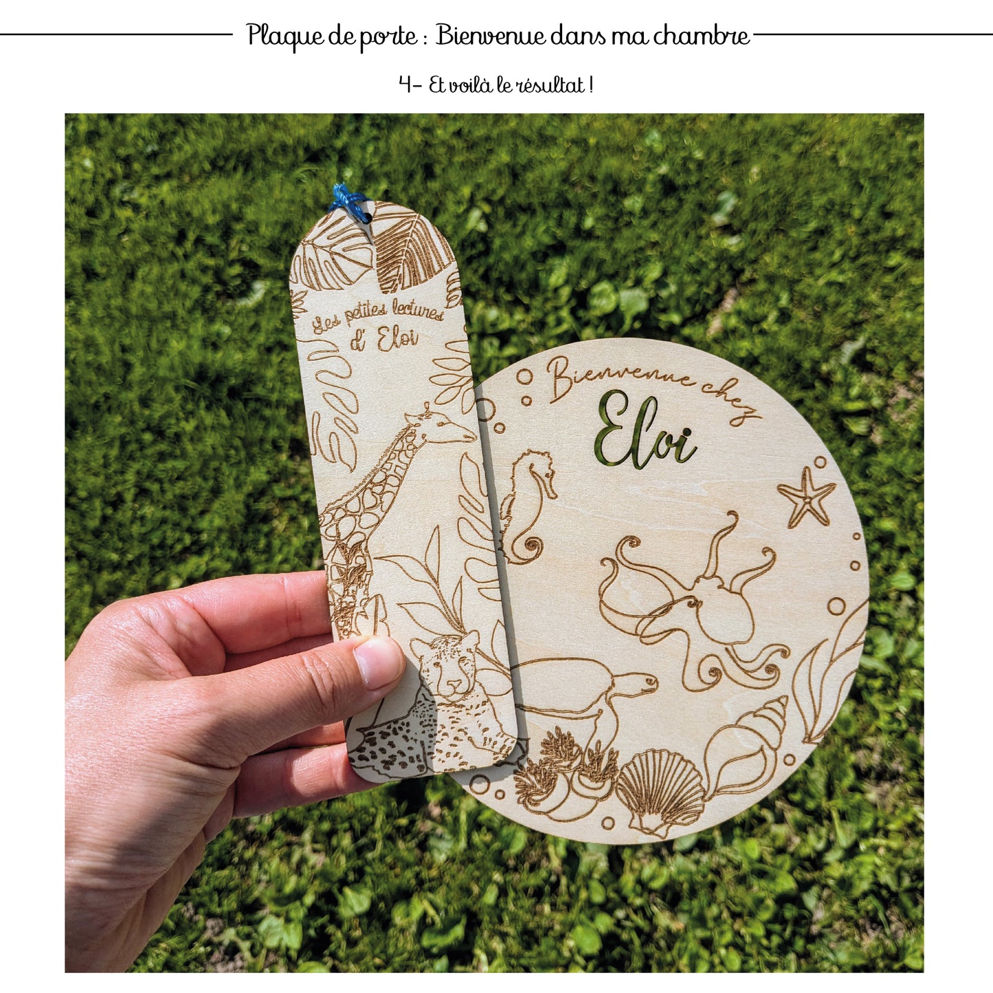 Bienvenue chez moi ! Plaque de porte à thème personnalisée