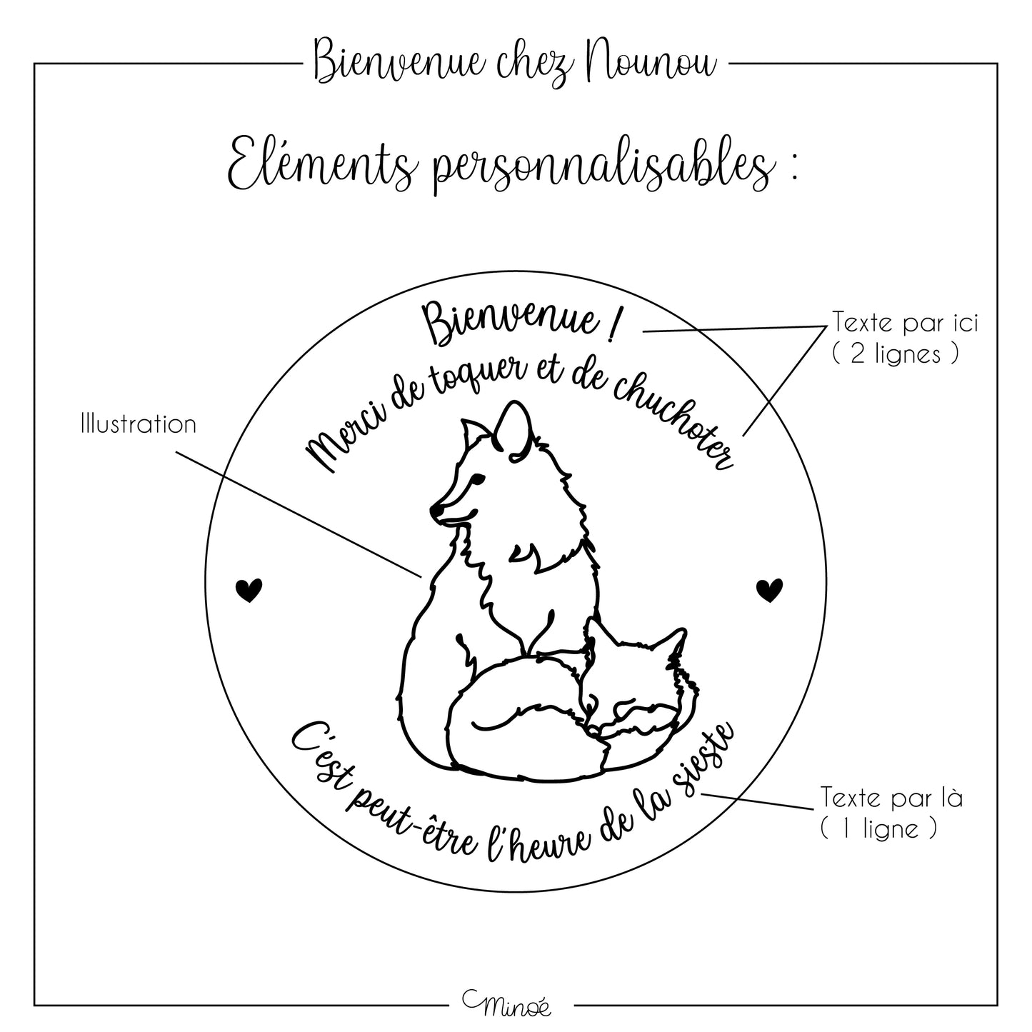 Plaque de porte : chut bébé dort