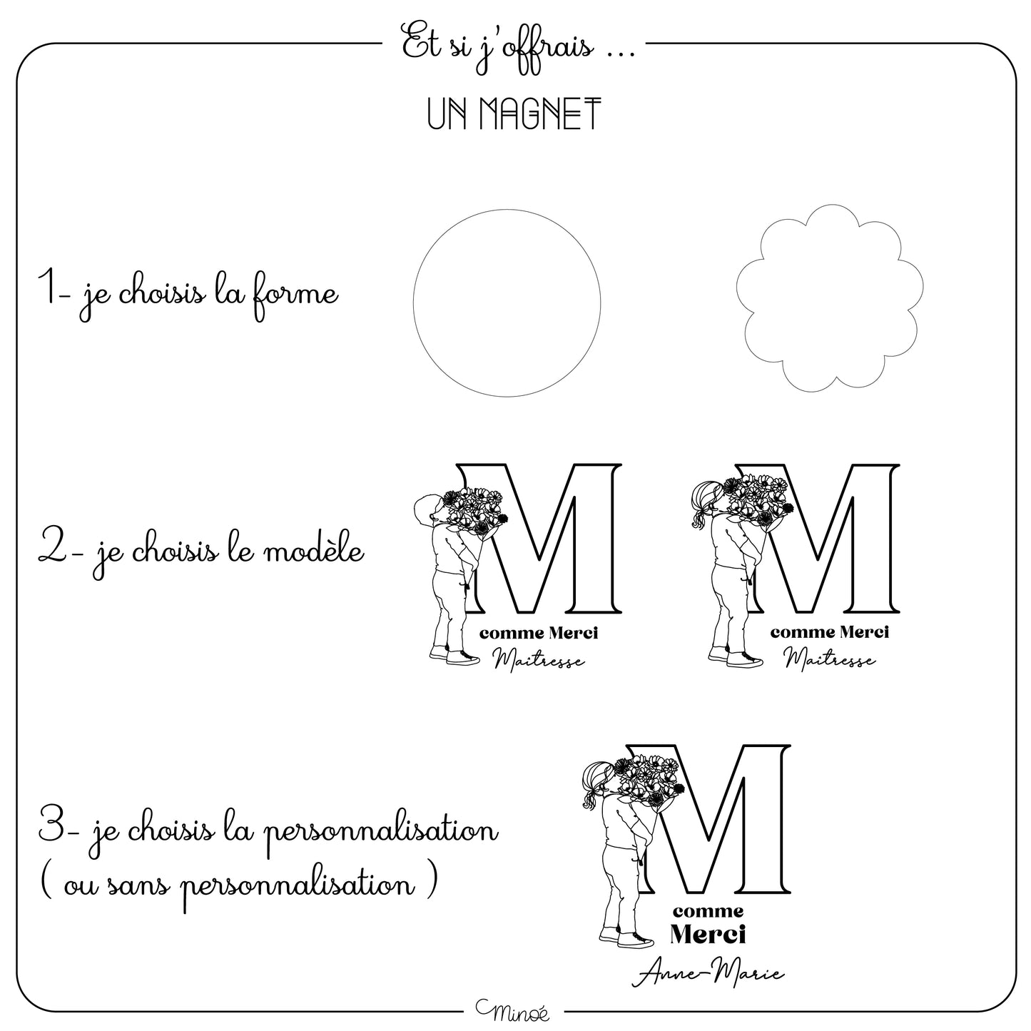 Magnet Merci maîtresse, maître, atsem, nounou