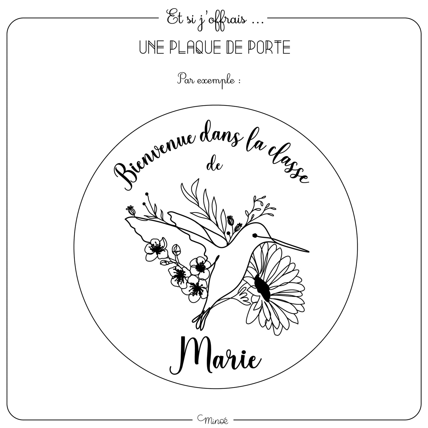 Plaque de porte de classe : Bienvenue dans la classe de ...